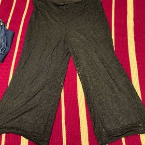 Alfani Wide-leg Black Lace Lined Pants